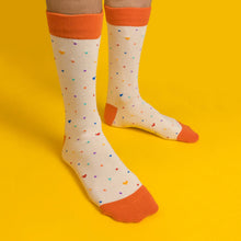 Load image into Gallery viewer, Rainbow dots (cream) — socks