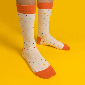 Rainbow dots (cream) — socks