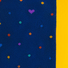 Load image into Gallery viewer, Rainbow dots (navy) — socks
