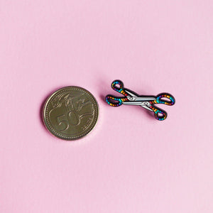 Scissors (rainbow) — enamel pin