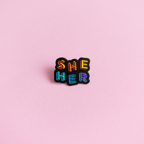 She / Her Pronouns — enamel pin
