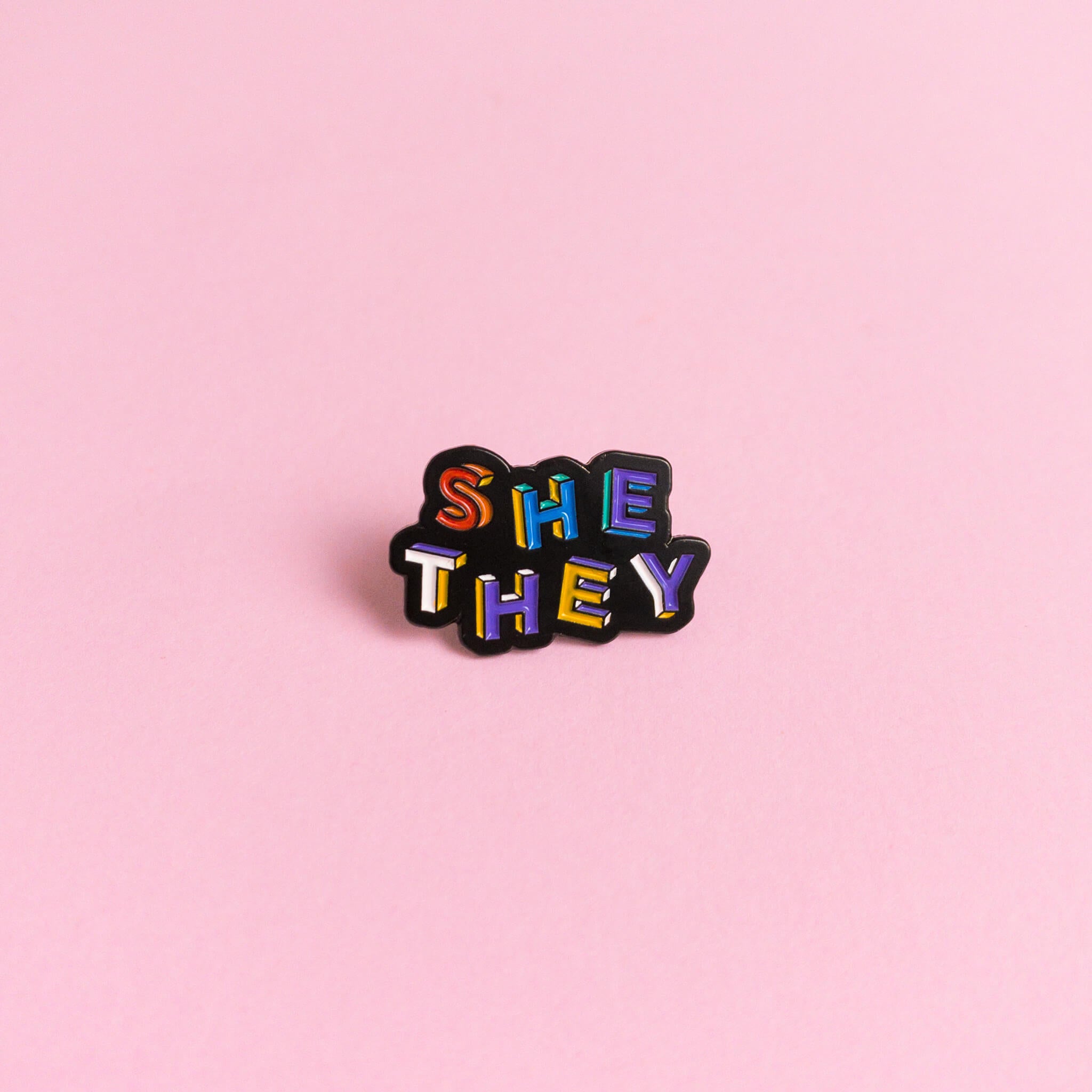 She / They Pronouns — enamel pin