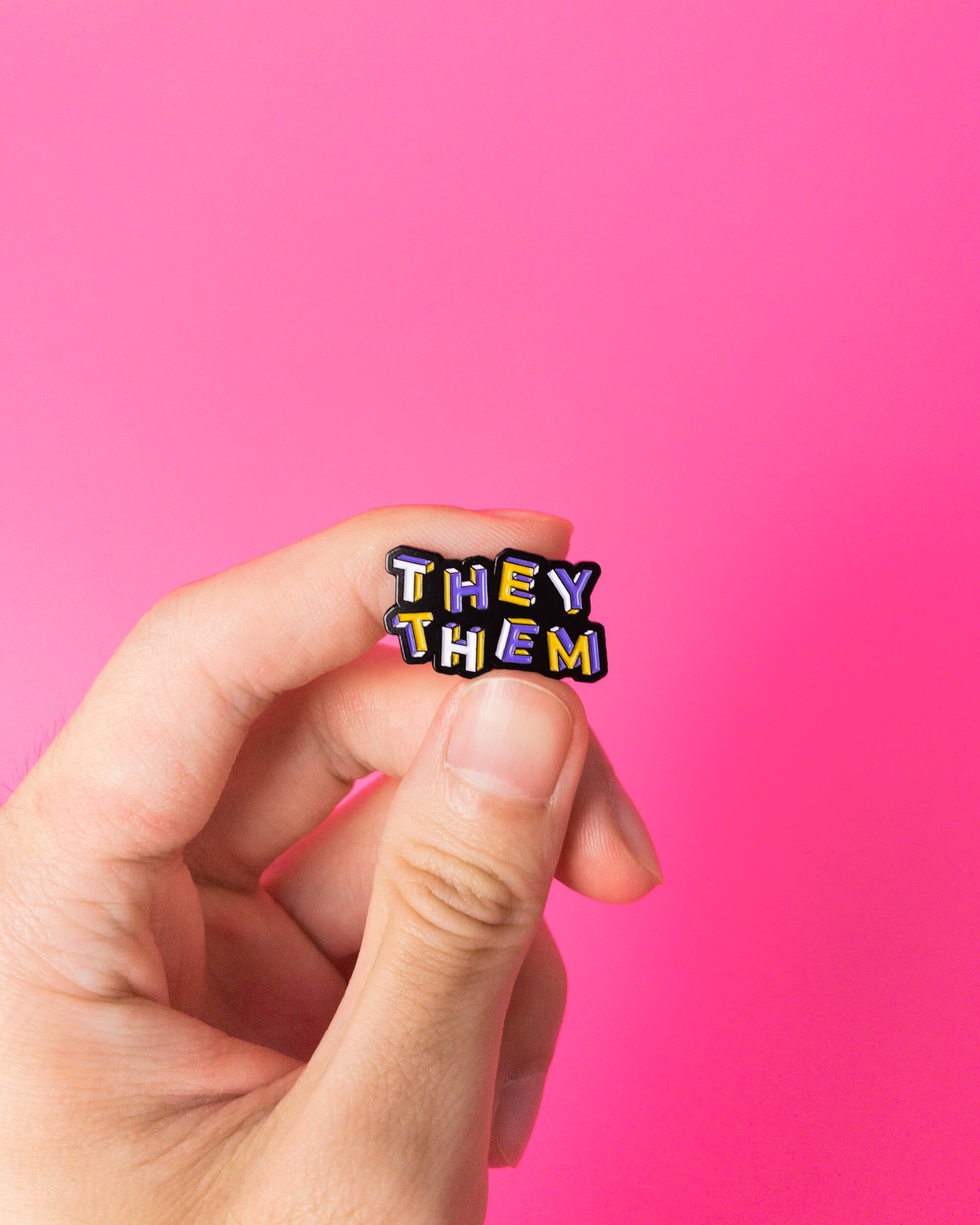 They / Them Pronouns — enamel pin